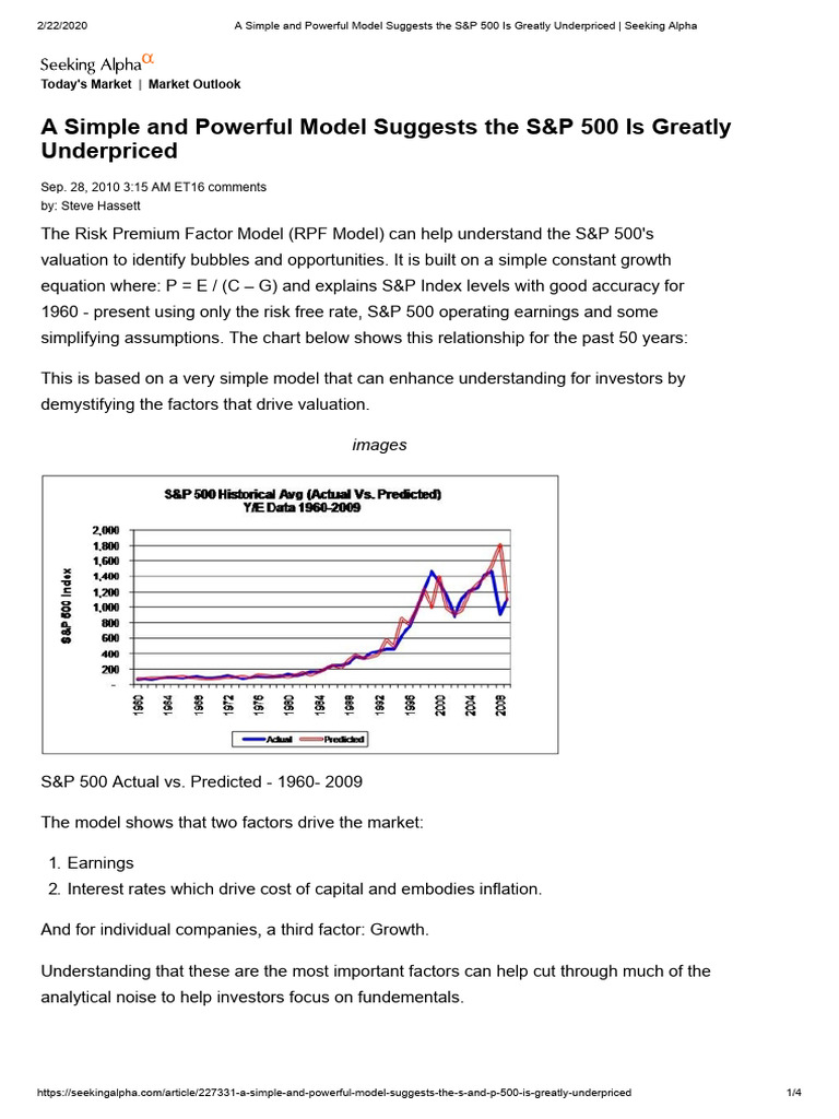 Understanding the RPF Model in Finance | PDF | Risk Premium | Price ...