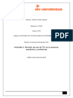 ACTIVIDAD 4 Revisión de Uso de TIC en Lo Personal, Académico y Profesional