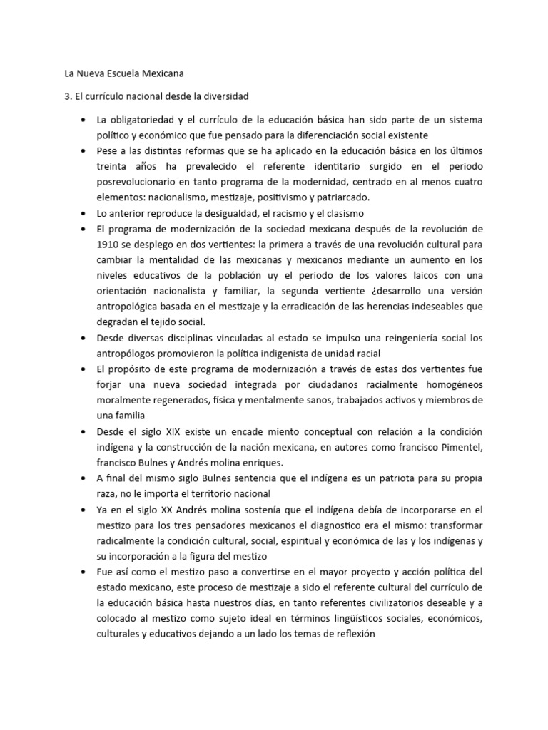 La Nueva Escuela Mexicana Apartado 3 Y 4 Pdf Plan De Estudios