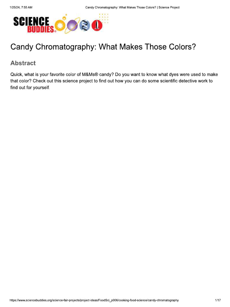 Candy Chromatography Pdf