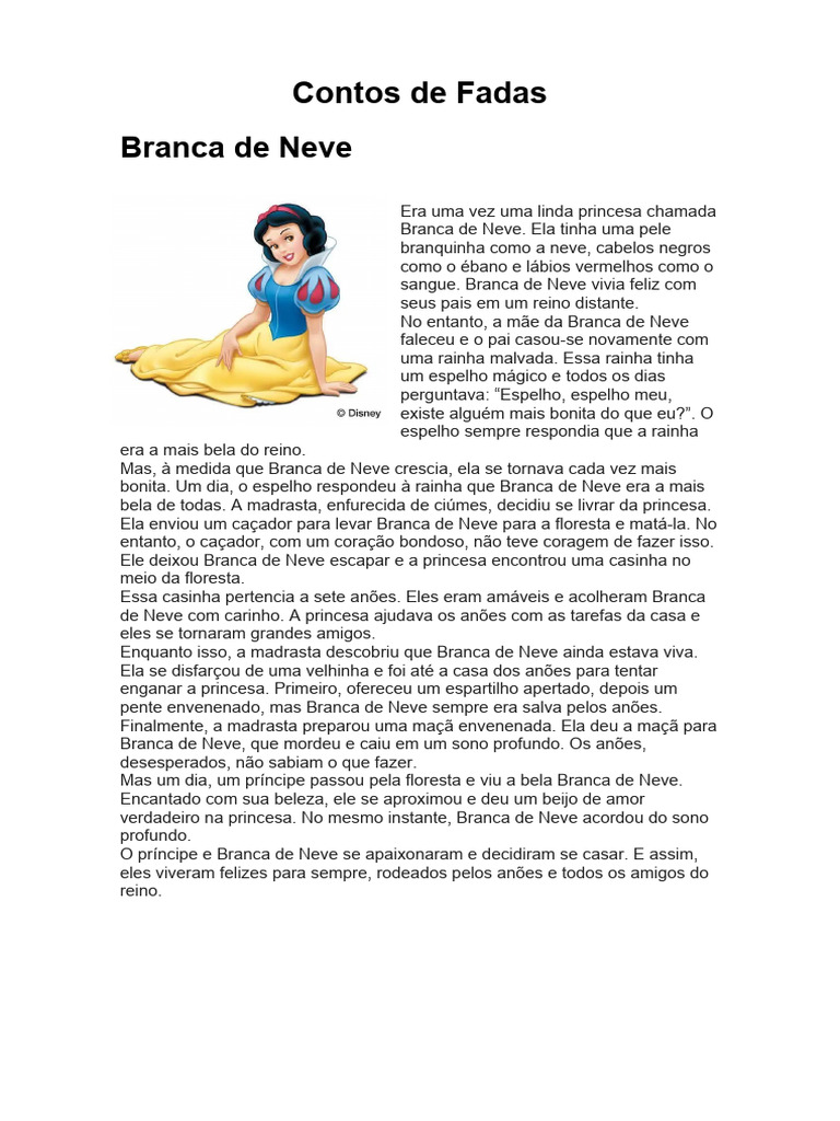 Contos de Fadas | PDF | Branca de Neve | Chapeuzinho Vermelho