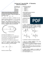 1 Lista de Exercícios Do 1º Ano Do E.M. - 2º Bimestre.: Espelhos Esféricos