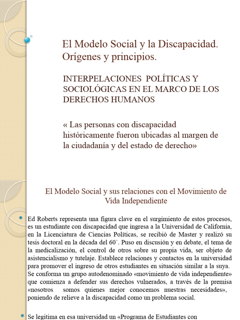 El Modelo Social y La Discapacidad | PDF | Accesibilidad | Invalidez