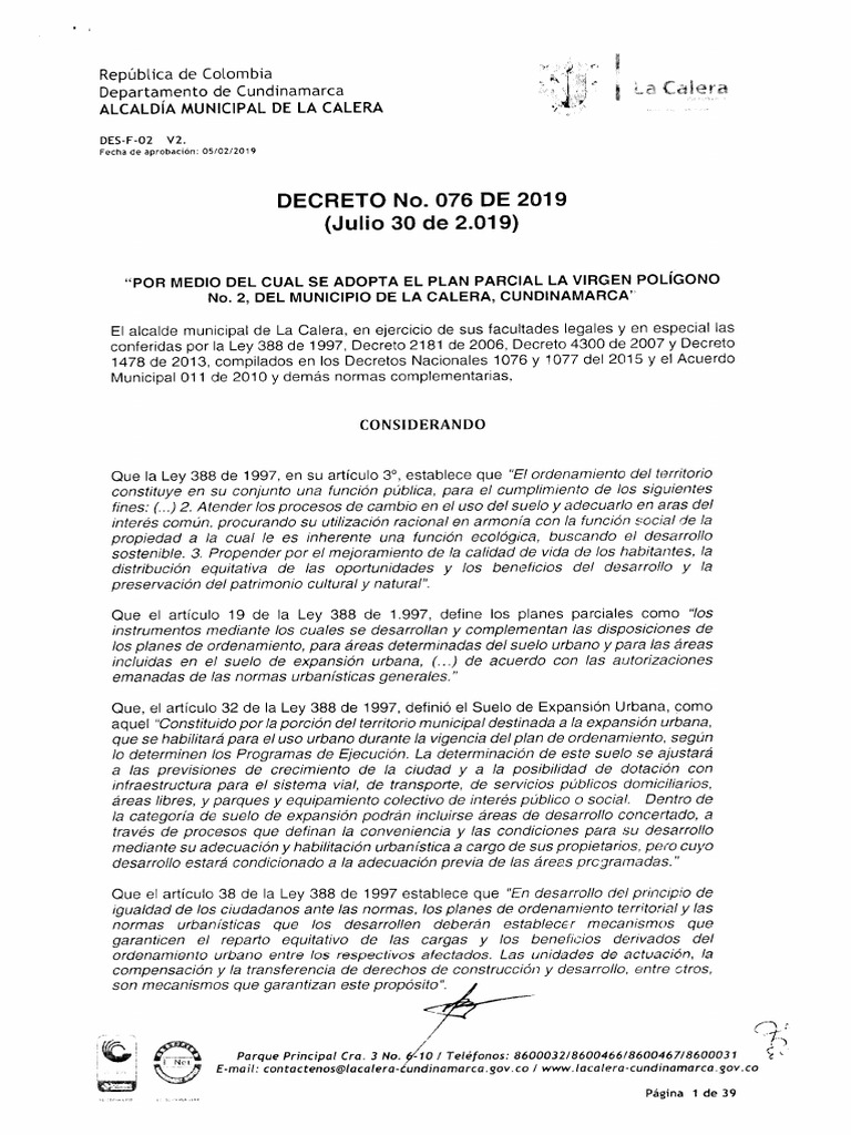 Decreto 076 La Virgen | PDF | Adopción | Regulación