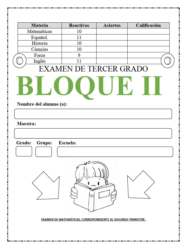 Exámenes del Segundo Trimestre 3° Grado | PDF | Química | Protón