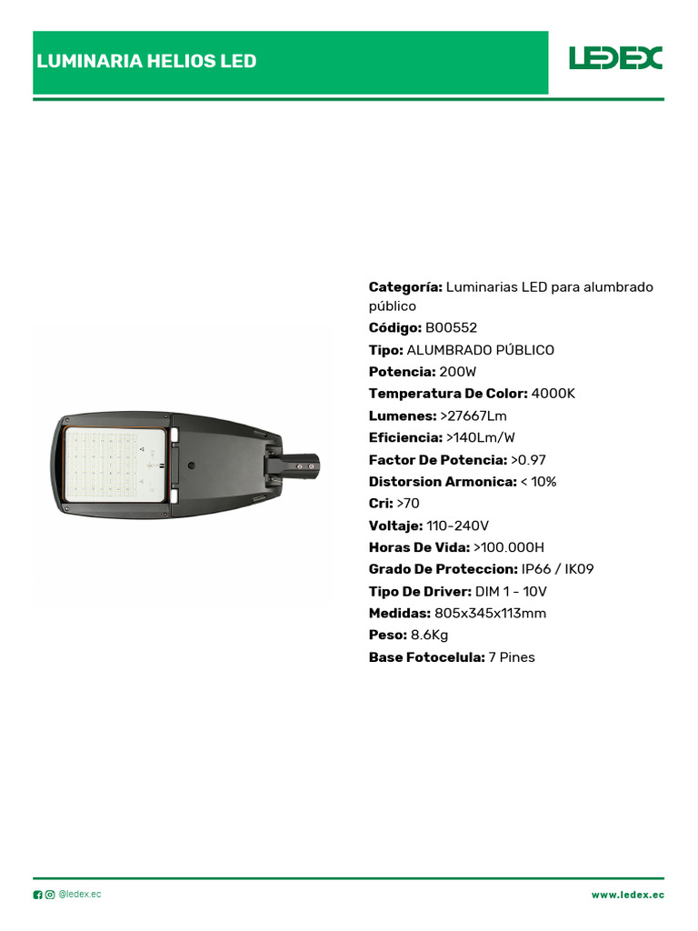 Luminaria Helios Led | PDF | Informática