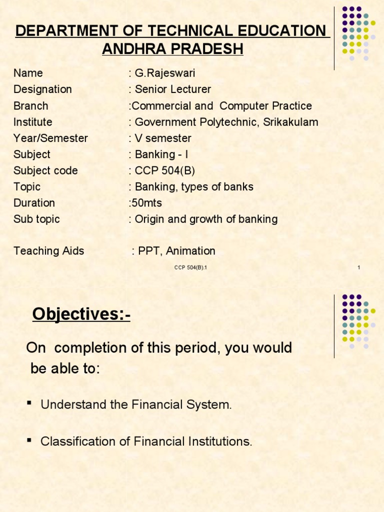 Ccp504 B Financial Markets Banks