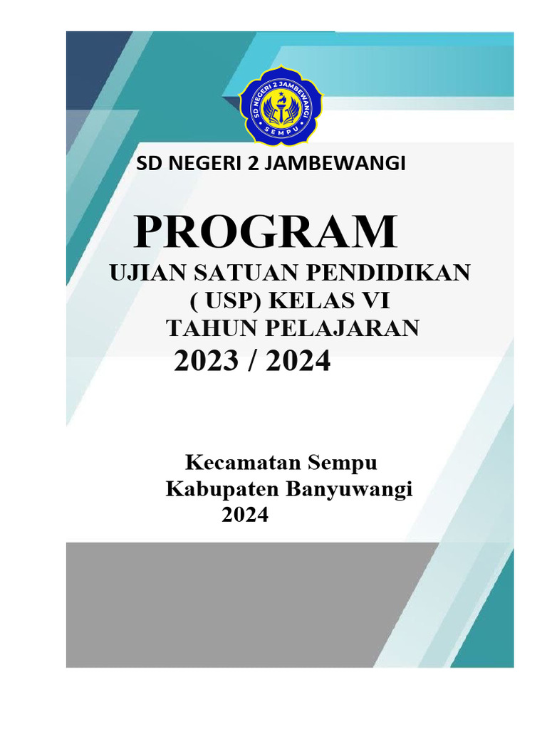 Program USP Kelas VI 2024 SDN 2 Jambewangi | PDF