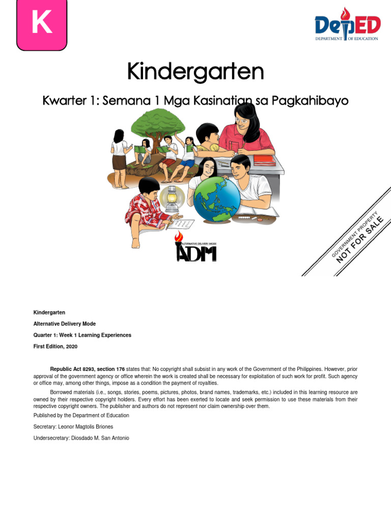 Kindergarten Adm SLM Week 1 | PDF