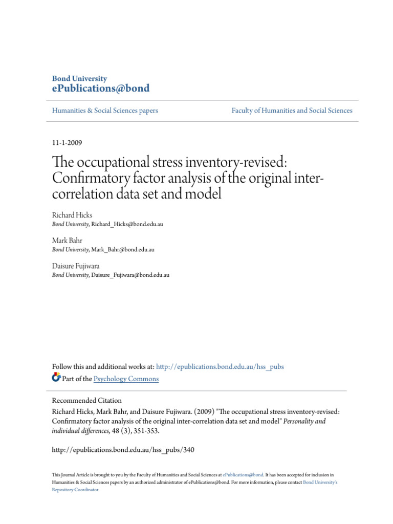 The occupational stress inventory revise download free pdf factor