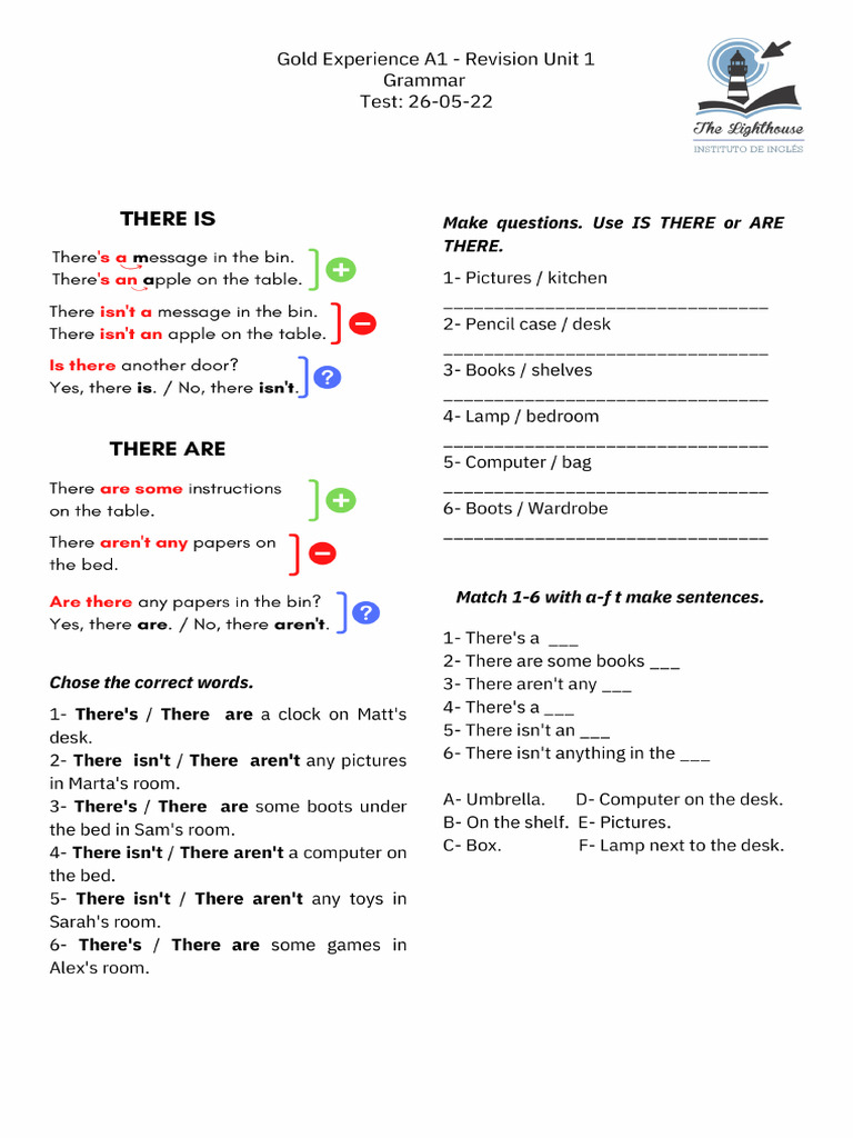 Revision Unit 1 Grammar Pdf