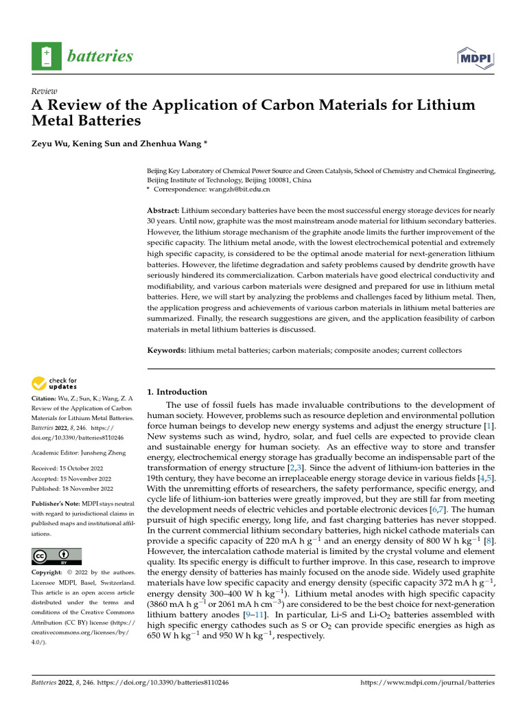 Batteries 08 00246 | PDF | Lithium Ion Battery | Lithium