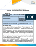 Syllabus del curso Procesos Psicológicos