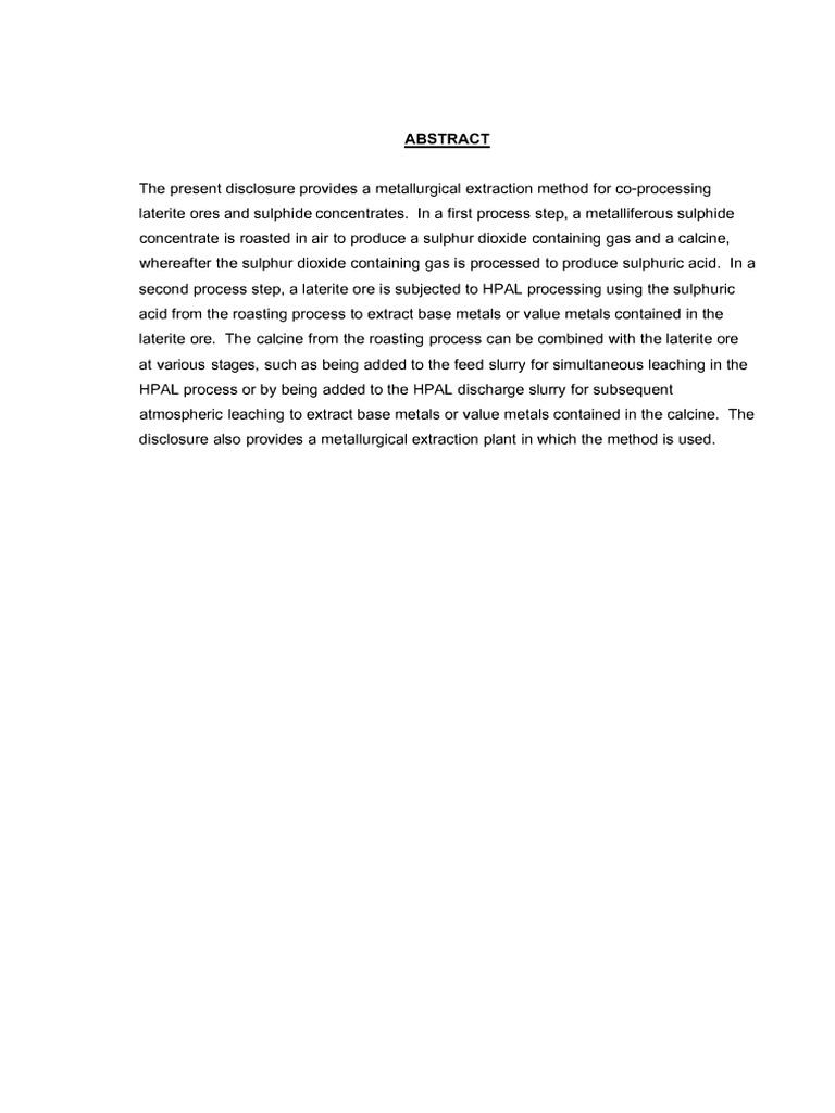 Example CHEM Process Specification | PDF | Ore | Nickel