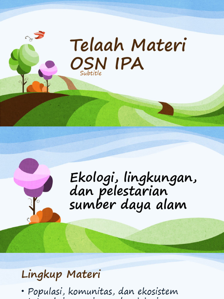 Materi OSN IPA - Ekologi, Lingkungan, Dan Pelestarian Sumber Daya Alam