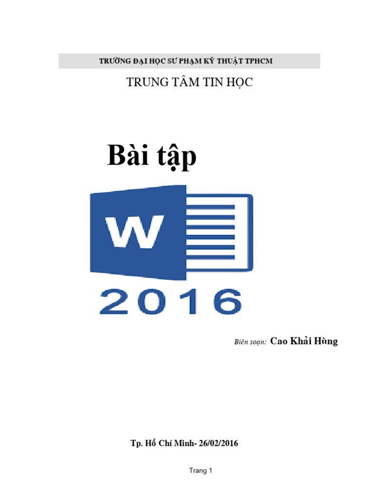 Bai Tap Word 2016 - Lop Luyen | PDF