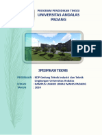 Spesifikasi Teknis KDP Gedung TITL Sumatera Barat Lelang