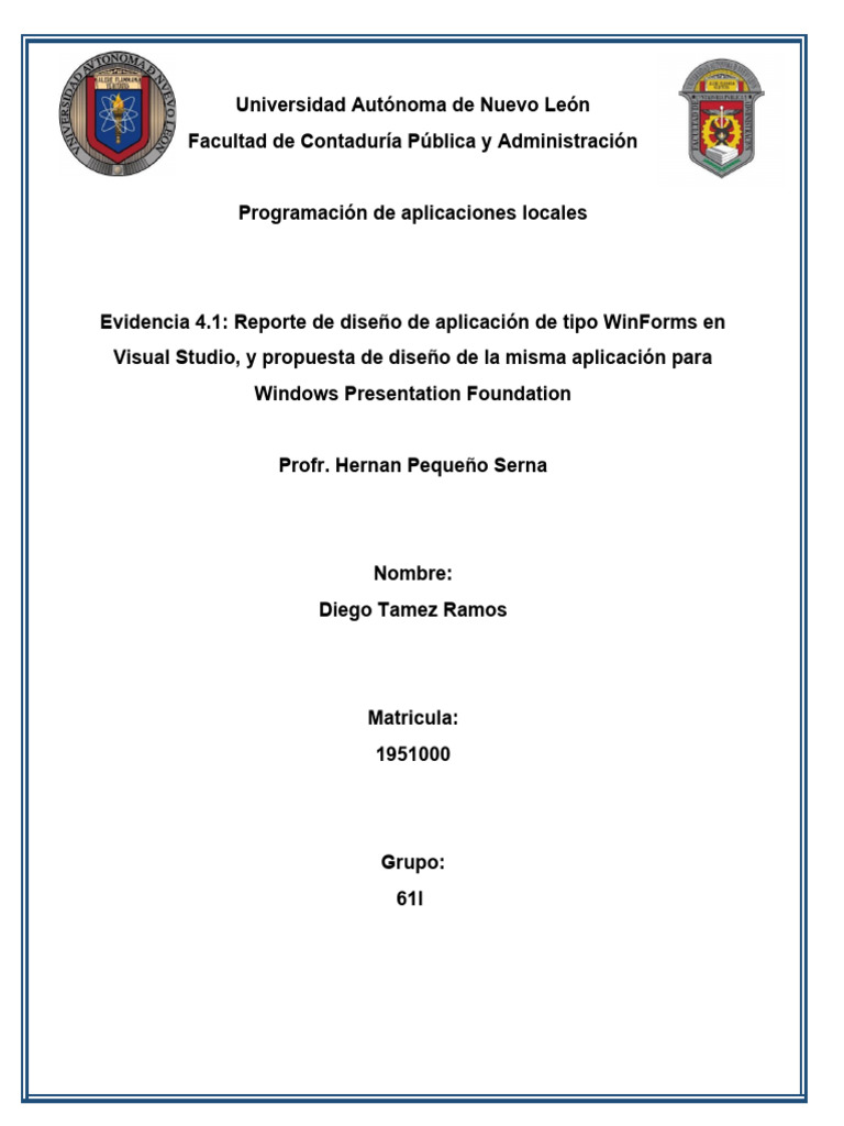 Diseño de Aplicación WinForms y WPF | PDF
