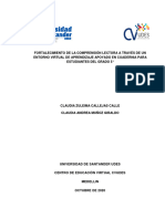 Fortalecimiento de La Comprensión Lectora A Través de Un Entorno Virtual de Aprendizaje Apoyado en Cuadernia para Estudiantes Del Grado 5°