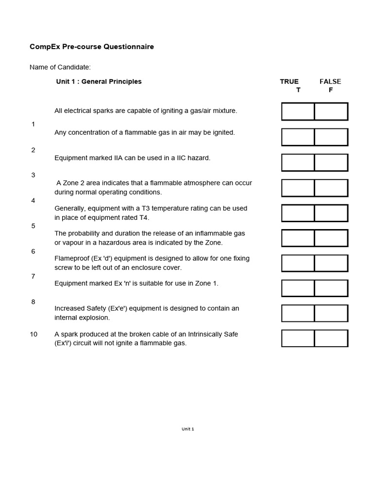 CompEx Pre-course Questionnaire Overview | PDF | Electrical Engineering ...