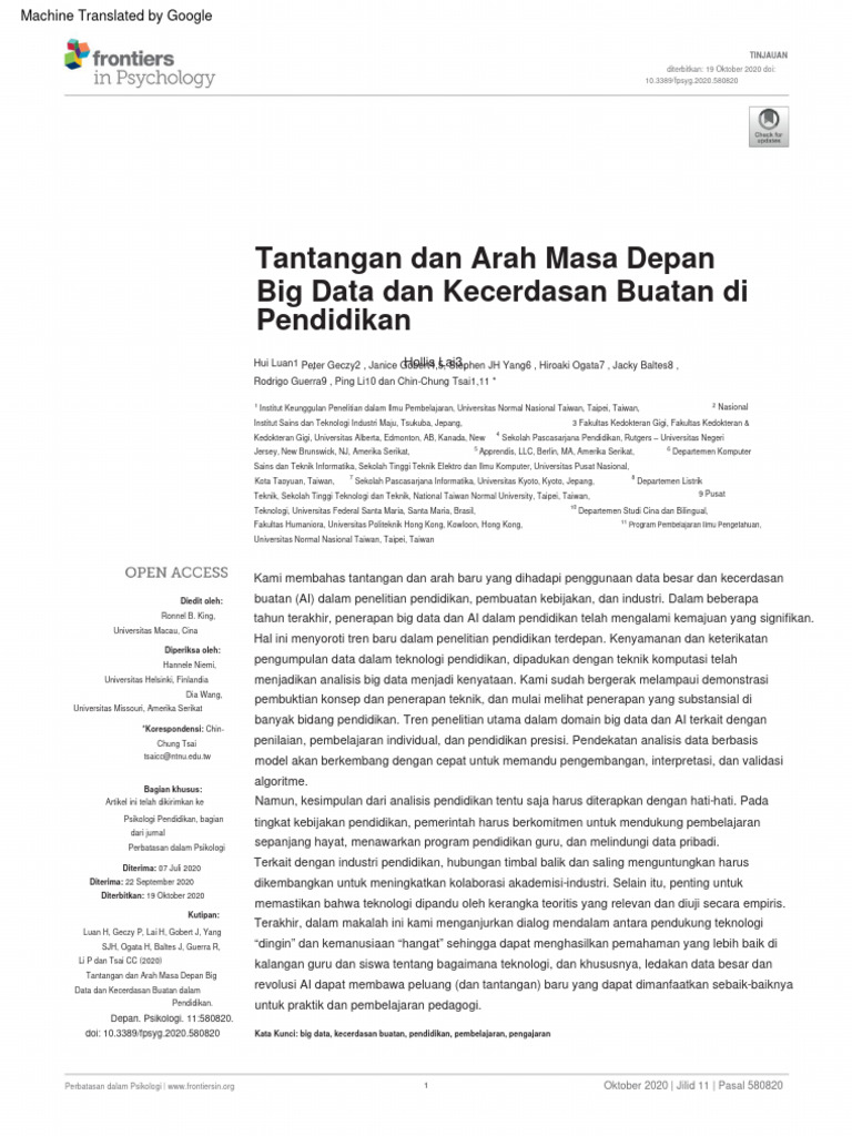 Big Data dan AI dalam Pendidikan | PDF