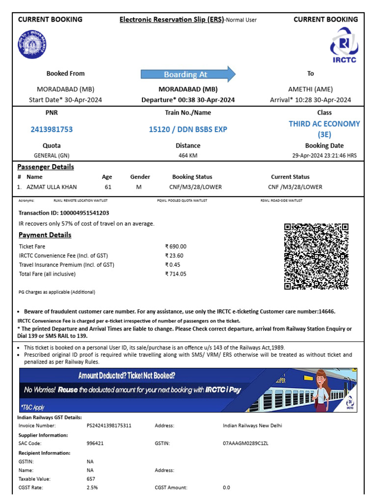DDN Bsbs Exp Third Ac Economy (3E) | PDF | Identity Document