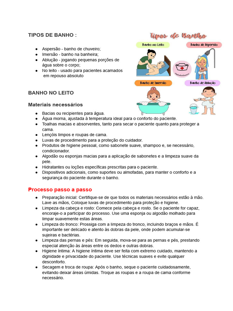 Banho no Leito: Passo a Passo Completo | PDF | Casa e Jardim