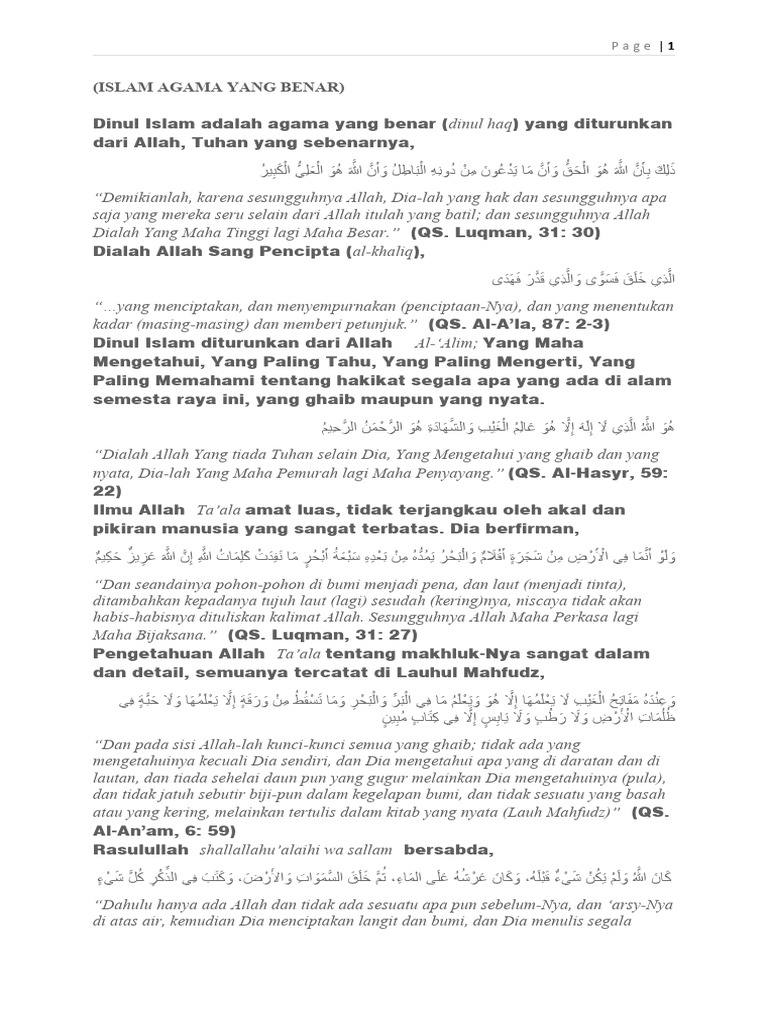 Islam Agama Yang Benar Pdf