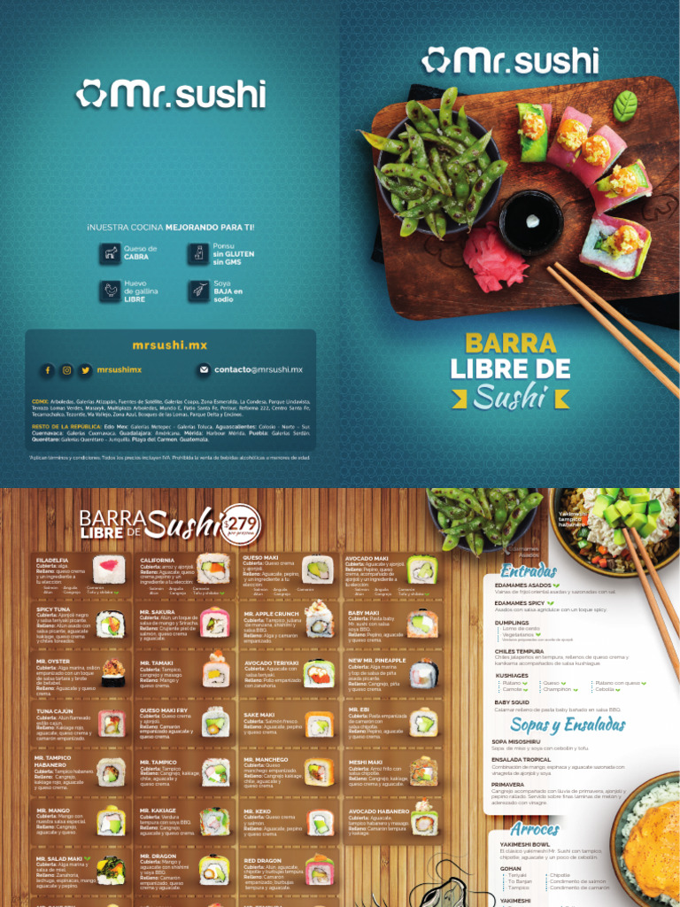 Barra Libre de Sushi Mr. Sushi | PDF | Sushi | Salsa