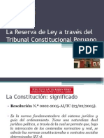 La Reserva Tributaria A Través Del Tribunal Constitucional Peruano