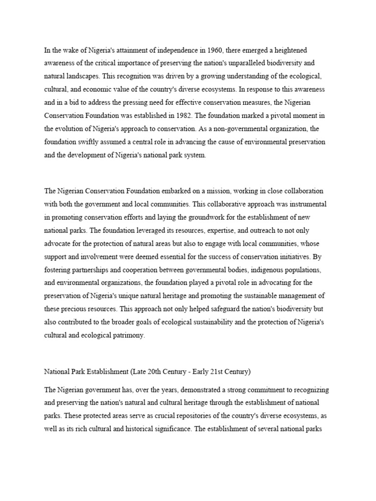 NATIONAL PARKS IN NIGERIA PDF intelligence overview