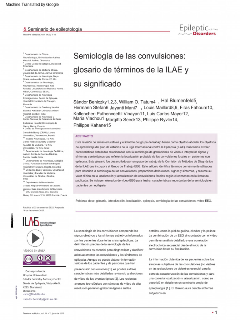 Seizure Semiology ILAE | PDF | Epilepsia | Enfermedades y trastornos