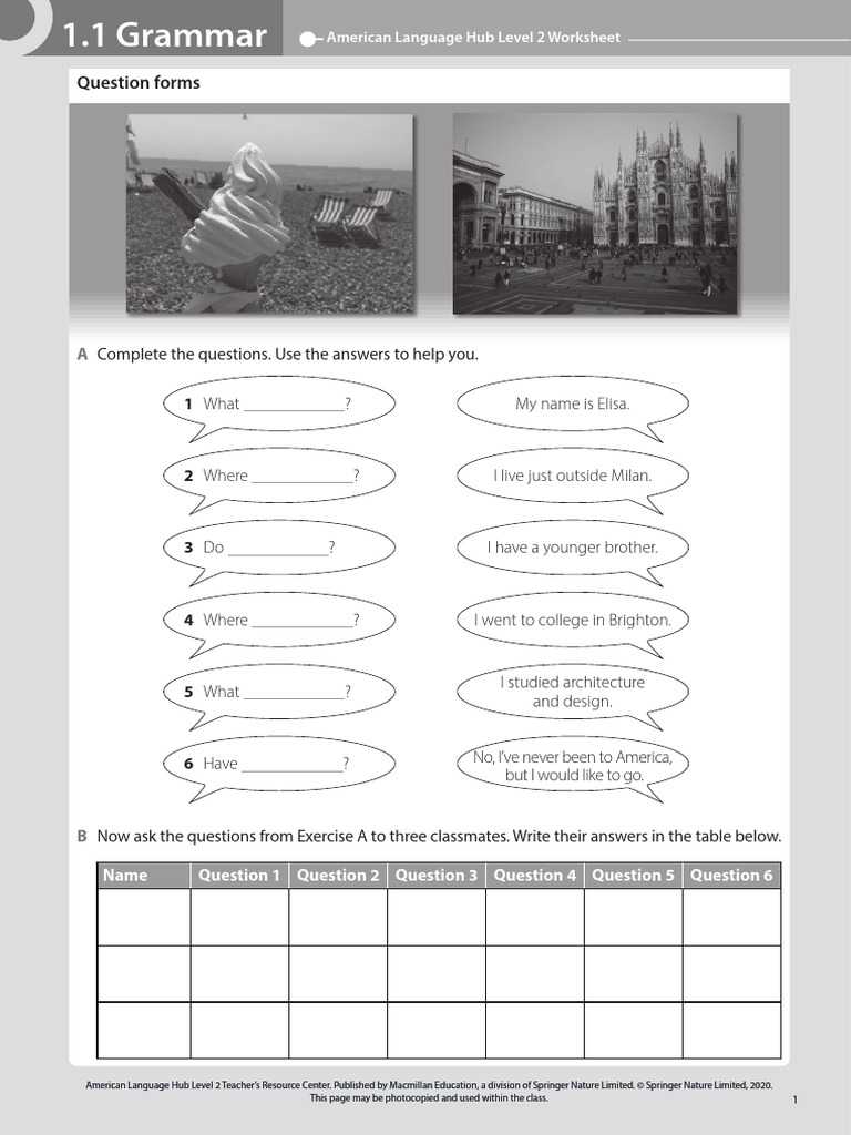 American Language Hub Level 2 Worksheets | PDF | Mindfulness | English ...