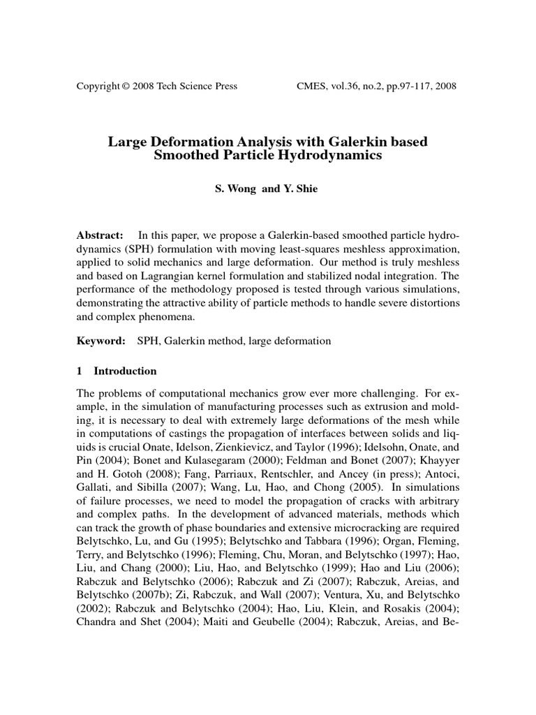 Large Deformation Analysis With Galerkin Based | PDF | Continuum ...