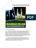 Persebaran 4 Mazhab Dalam Islam Di Dunia