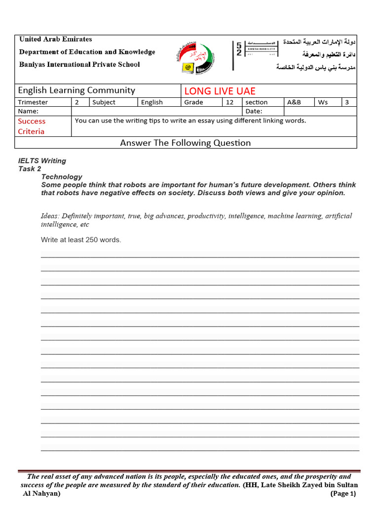 Ielts Writing Task 2 Technology Pdf Intelligence Learning