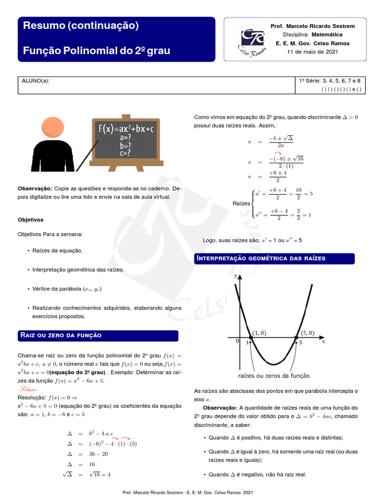 Resumo Introdução de Funções 2º Grau - Parte 2 | PDF | Equação ...