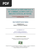 Inadaptacion Social y Su Correlación Con La Delincuencia Juvenil