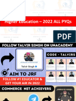 Higher Education - 2022 ALL PYQS by Talvir Singh