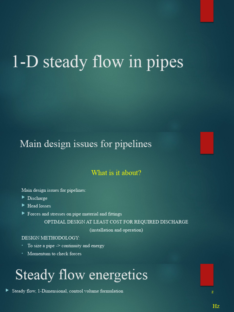 Pipeline Design: Steady Flow Analysis | PDF | Fluid Dynamics | Turbulence