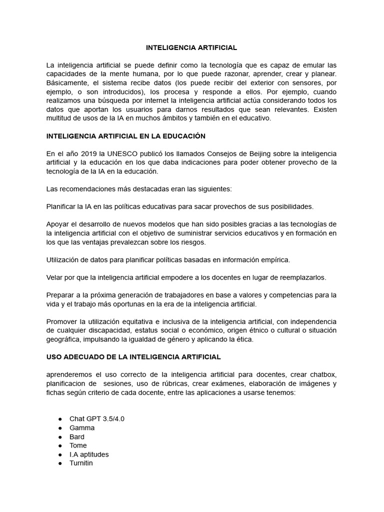 IA en Educación: Herramientas y Usos | PDF | Inteligencia artificial ...