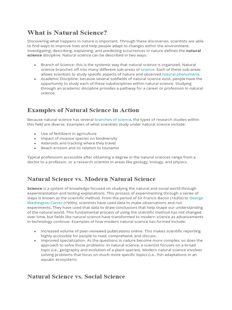 Understanding Natural Science Basics | PDF | Natural Sciences | Science