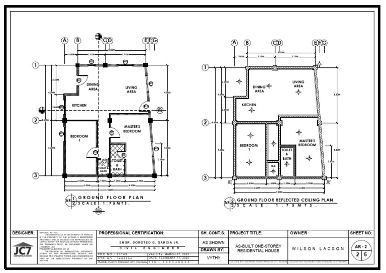 As-Built One-Storey House Plan | PDF