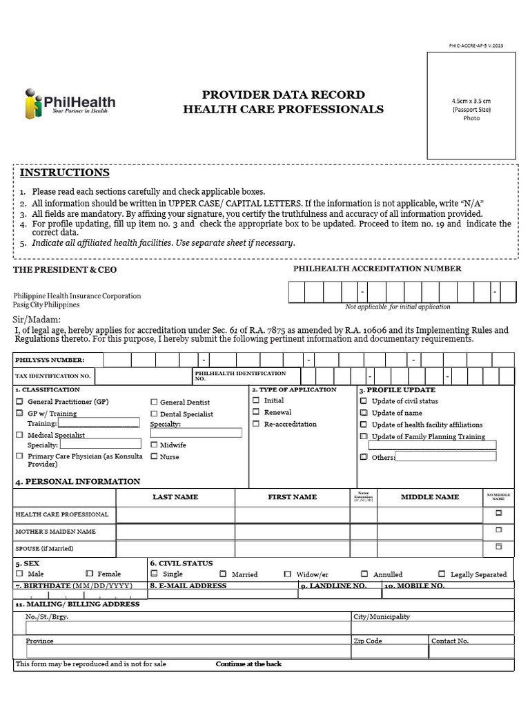 Health Care Professional Accreditation Form | PDF | General ...