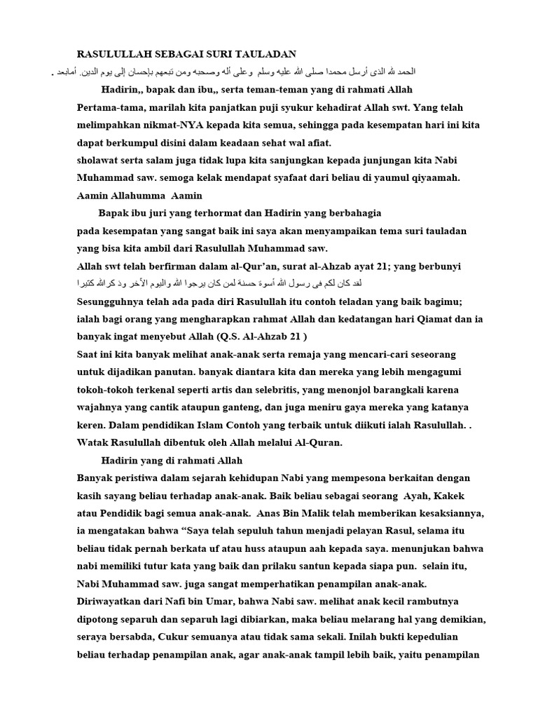 Teladan Rasulullah dalam Kehidupan Sehari-hari | PDF