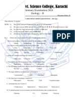 D.J. Science College - XII Zoology Prelim Paper