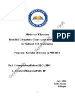 Physics BSc Exit Exam