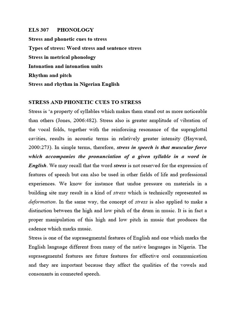 Understanding English Stress Patterns | PDF | Stress (Linguistics) | Vowel