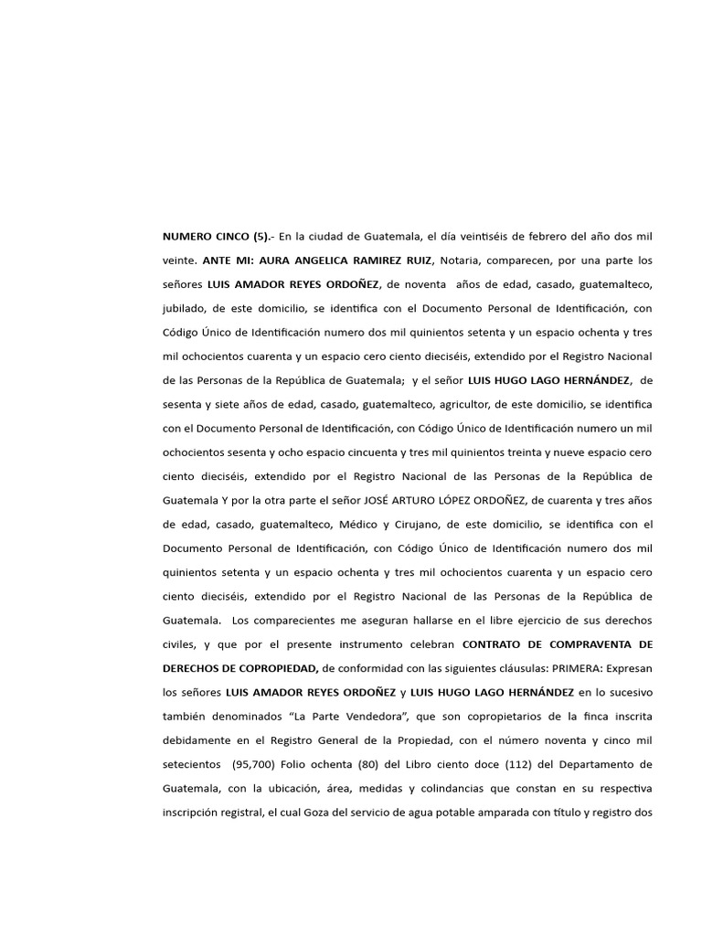 Contrato de Compraventa en Guatemala | PDF | Guatemala
