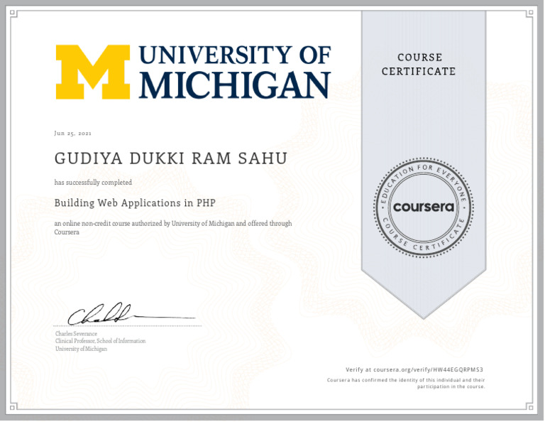 PHP Web Applications Course Completion | PDF